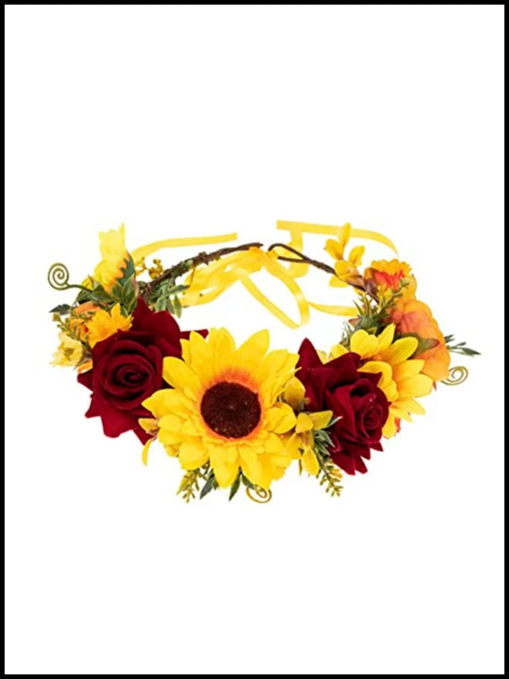 Handmade Floral Crown Hair Wreath Headband Adjustable Ribbon Wedding Bridal